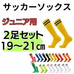 サッカーソック　黄色×黒　2足セット　19～21 ジュニア　ストッキング
