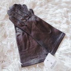 GIVENCHY ロゴ レザー パッチ ウール製 手袋 関税送料込 新品 【GIVENCHY】 (M相当) レザー手袋 ロゴ入 シルク混 上品