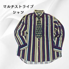 TRADER BAYトレーダーベイUSA製Mマルチストライプシャツ F339