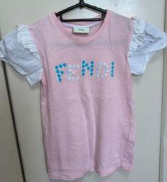 FENDI KIDS フリル付きピンクTシャツ