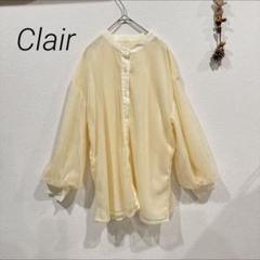 Clair バンドカラーシャツ ブラウス クリームイエローのサムネイル