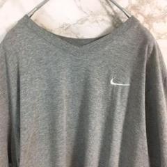 ナイキ ワンポイント刺繍 スウォッシュロゴ ビッグサイズTシャツ グレー XL