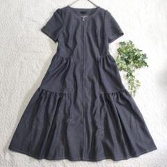 極美品✨トゥービーシック　デニム調ストレッチフレアワンピース　40