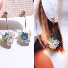 大人オシャレ♡ゆらゆら〜 360°flower〜パールピアス♡¨†