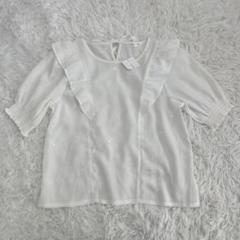 新品★COLZAコルザ★ブラウスS白　シースルー　パフスリーブ プルオーバー