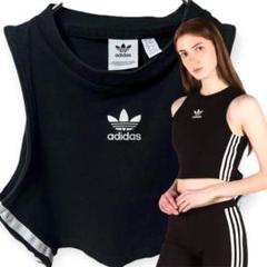✓adidas アディダス CROP TANK ロゴ刺繍 タンクトップ スポーツ