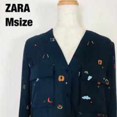 ZARA ザラ　長袖　シャツ　ブラウス　総柄模様　E5