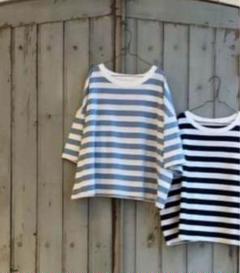 ネストローブnest Robe＊コットンワイドボーダーtee