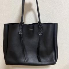 未使用 LANVIN トートバッグ 大容量 シボ革 レザー ブラック A4 レザーラボラトリー Leather Laboratory 本革 リアルレザー
