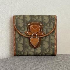 【美品】Diorロマンティック財布 トロッター ハートロックカーキハート 154 美品】Diorロマンティック財布 トロッター ハートロックカーキ
