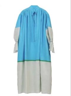 美品　MYLAN　マイラン　カフタンチュニックワンピース　リネン　フリー コットンリネンAラインチュニックワンピース M-L 【メール便対応