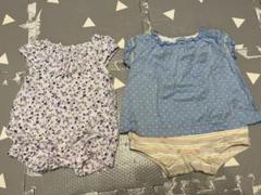 familiar水玉ロンパース&花柄ロンパース(ノーブランド)60cm