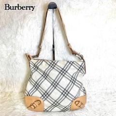 【極美品】バーバリー ブルーレーベル ショルダーバッグ ノバチェック レザー 茶