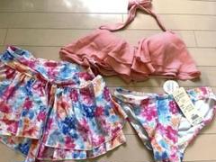 【美品・3点セット】胸元フリル×ラメ入り セットアップ スカート付き