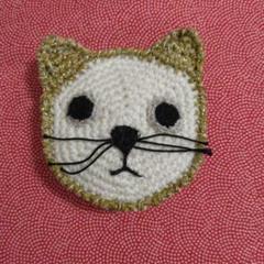 【一点物】ハンドメイド　猫のニットブローチ