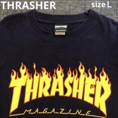 スラッシャー　ファイヤーロゴ　THRASHER ロンT ネイビーのサムネイル