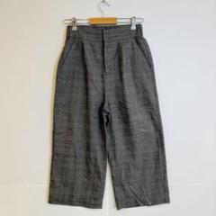 【チャオパニックティピー】ワイドパンツ　グレンチェック　M　グレー　クロップド丈