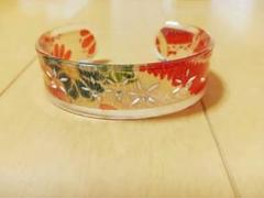 多色花柄アクリルバングル 和風
