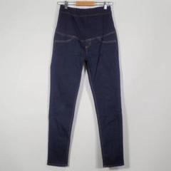 レプシィム マタニティ用パンツ デニム 紺 ウエストゴム テーパード おしゃれL