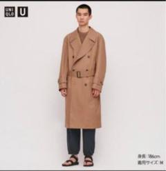ユニクロU ブロックテックトレンチコート BROWN Lサイズ タグ付新品