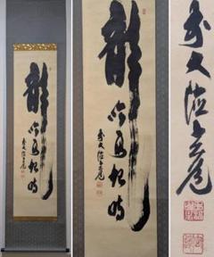 真作】掛軸 書 気運上昇の縁起書 雄渾な筆致 共箱入 S115 - メルカリ