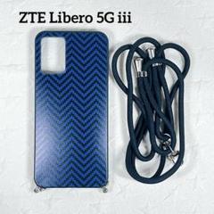ZTE Libero 5G iii ケース リング付 ネイビー