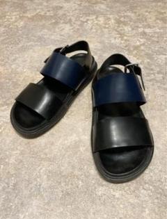MARNI レザーサンダル ブラック ネイビー ブラウン 43