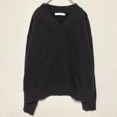 大人カジュアル◎ Vネックスウェット L ブラウン系　シルエットが綺麗【883】