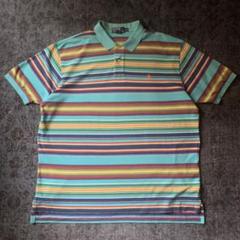 希少 POLO ポロ ラルフローレン ポロシャツ マルチ ボーダー XXL 古着