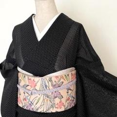 【単衣夏着物】十字絣 モノトーン 黒紗紬 小紋 正絹 単衣夏着物】十字絣 モノトーン 黒紗紬 小紋 正絹 - メルカリ