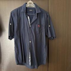 BURBERRY ネイビー 半袖シャツ 胸ポケット付き