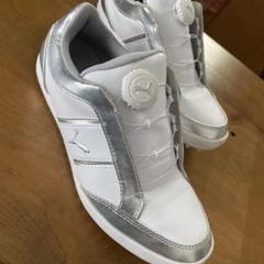 レディースゴルフシューズ 白　シルバー