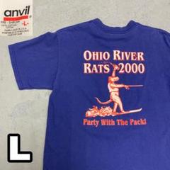 5WC668 anvil OHIORIVERRATS2000 バックプリント半袖