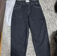 Dime ブラックデニム　パンツ　正規品　白ステッチ Dime ブラック ストレートデニム