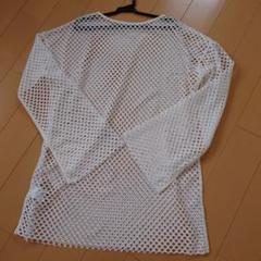 GRL メッシュ長袖トップス Fサイズ ホワイト