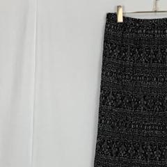 美品✨ 総柄 フレア ロング スカート ブラック 花柄 プリーツ レトロ 大きめ