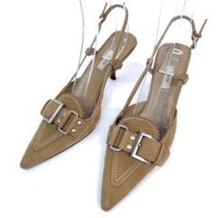 美品✨プラダ 37 約24㎝ パンプス エナメル レザー ヒール ゴールド系 PRADA - 【未使用】 【新古品】PRADA プラダ 靴 レディース