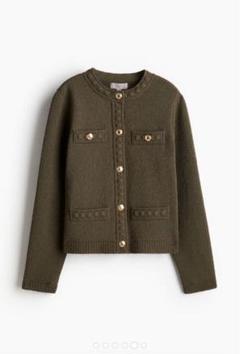 H＆M テクスチャードニットカーディガン バーガンディ XS｜Yahoo