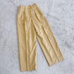 ランタナ　タックワイドパンツ　66-92 ベージュ　毛100%