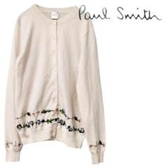 【Paul Smith】 絹 カシミヤ混 花柄 カーディガン