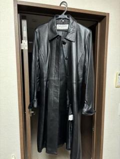 希少XL ✨バルマン レザー ロングコート スタンドカラー シープスキン 黒 希少XL ✨バルマン レザー ロングコート スタンドカラー シープ