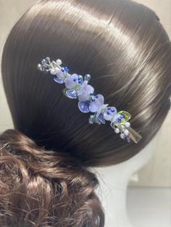 お花の髪飾り レジン ディップフラワー クリップ クレロデンドルム No.188