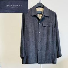 【美品】BURBERRY カバーオールブルゾン リネン シルク 美品 バーバリーロンドン ノバチェック カバーオール ジャケット