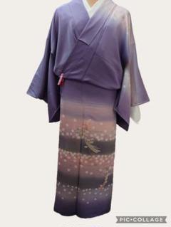 【オープニング 大放出セール】 桜刺繍の訪問着 紫色，桜色グラデーション 夢二 - メルカリ 着物・浴衣
