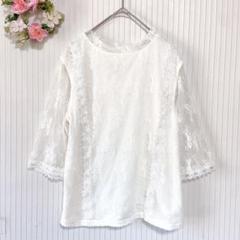 美品★ 【ロペピクニック】 総レース シャツ トップス （L） 花柄 5分袖