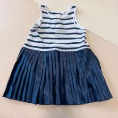 GAP ベビーギャップ ボーダーワンピ プリーツ ネイビー 女の子