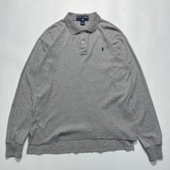 90s ポロスポーツ USA製 ポロシャツ L グレー 天竺 ポロスポ 6285