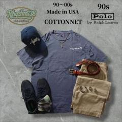 90sアメリカ製Tシャツ × ラルフローレン チノパン カジュアルコーデ