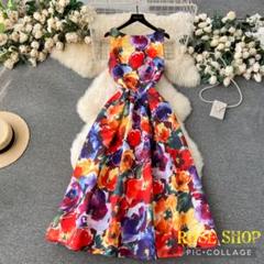 ワンピース　レディース　半袖　ドレス　レース　ロング　パーティー　花柄