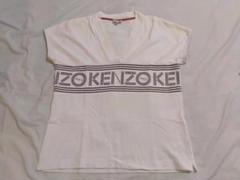 VINTAGE【KENZO】 ホワイト Vネック Tシャツ M
